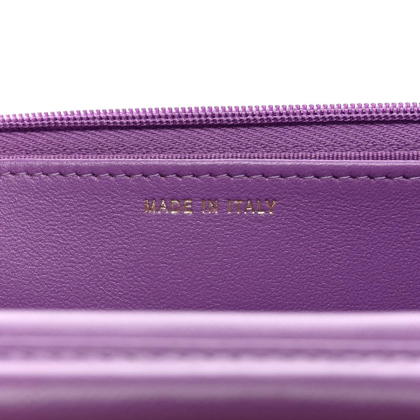 Lambskin Quilted Wallet On Chain WOC Purple