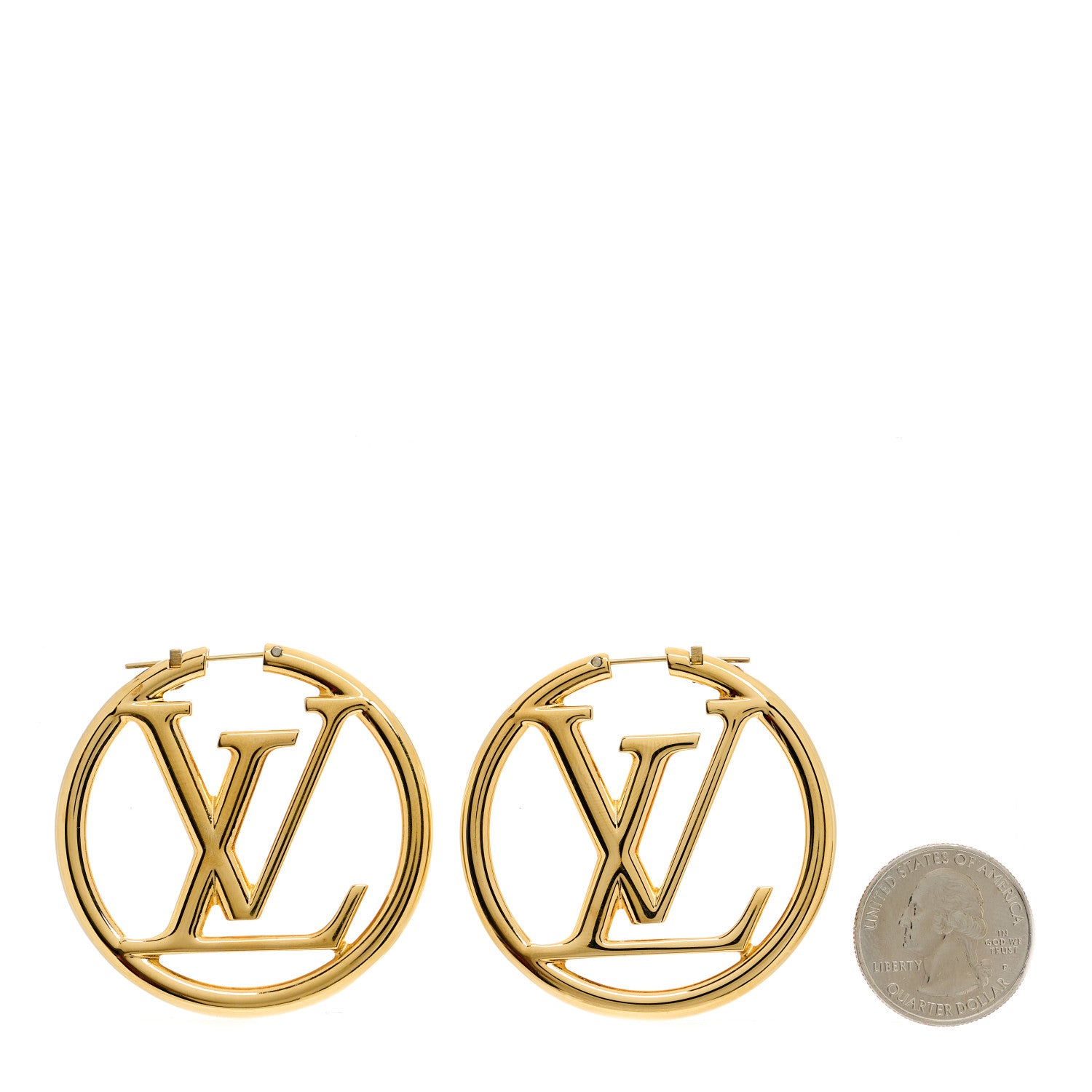 Louis Vuitton Metal Louise Hoop Earrings Gold 2 of 4