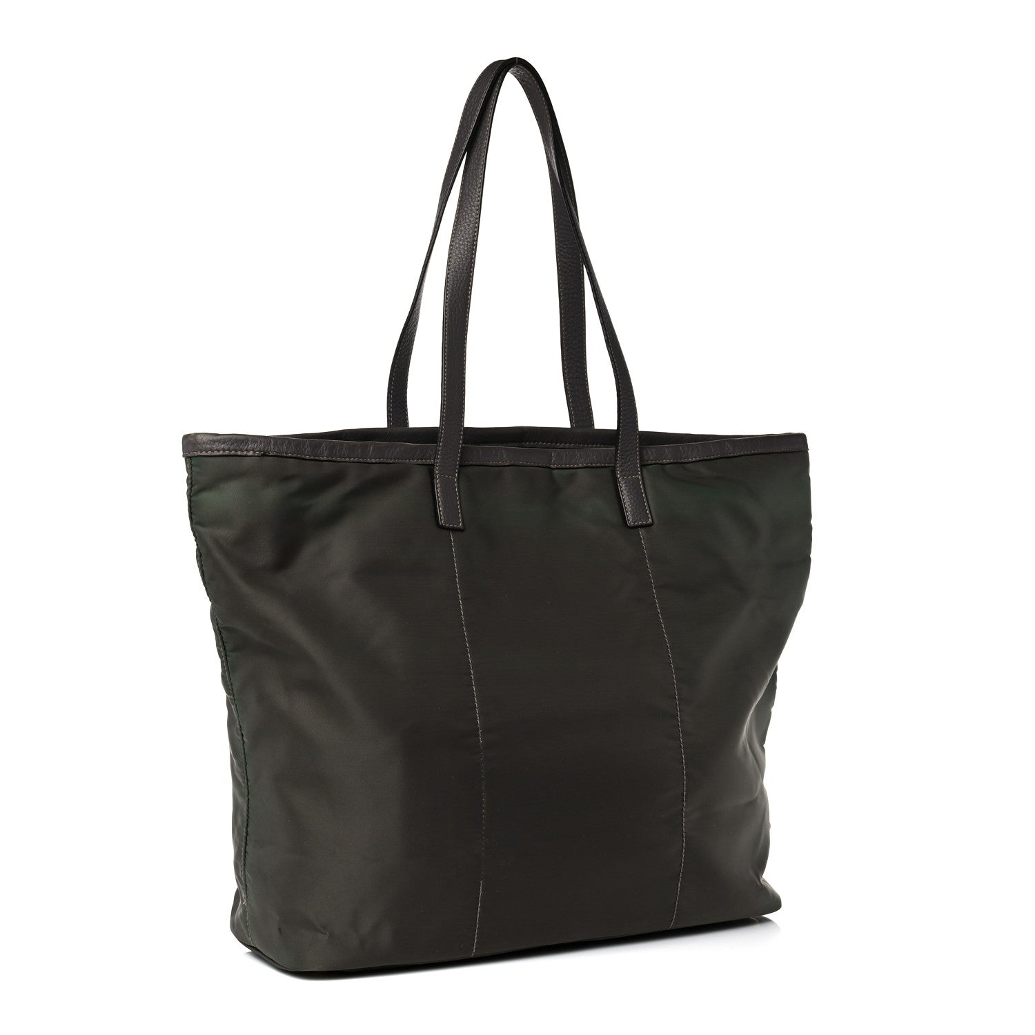 Prada Tessuto Nylon Logo Tote Green 3 of 16