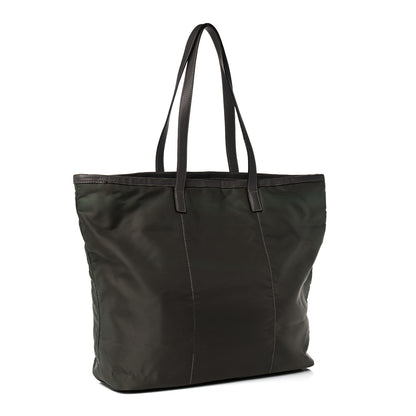 Prada Tessuto Nylon Logo Tote Green 3 of 16
