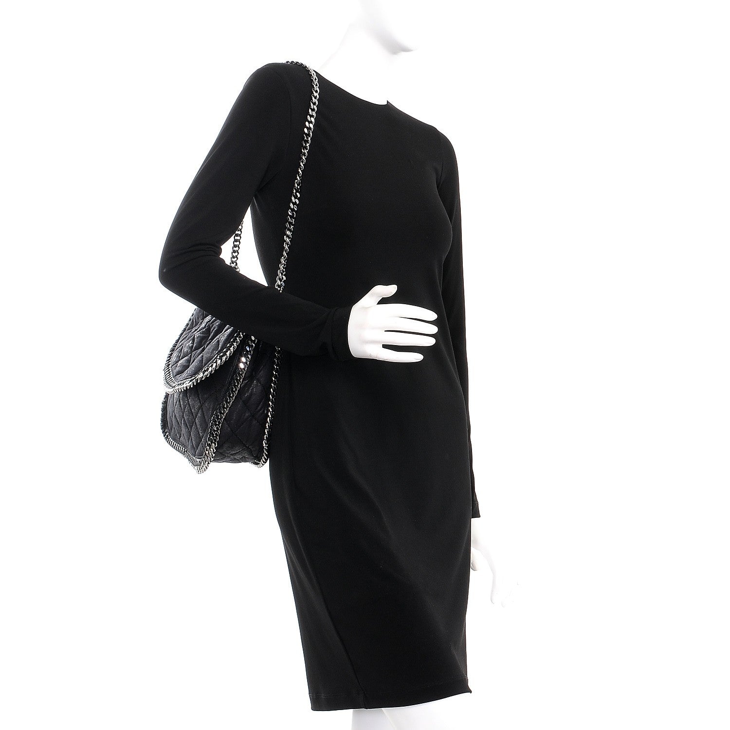 Stella McCartney Shaggy Deer Quilted Falabella Shoulder Bag Black 2 of 6
