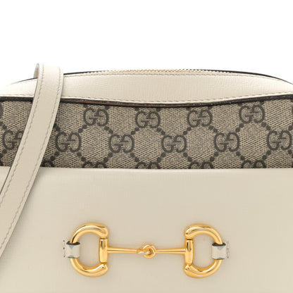 Gucci GG Supreme Monogram Small Horsebit 1955 Shoulder Bag Beige Mystic White 8 of 15