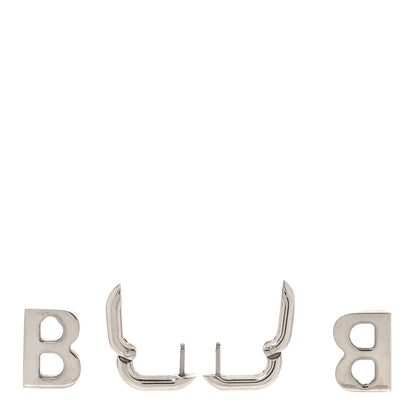 Balenciaga Metal B Chain Drop Earrings XS Silver 3 of 6