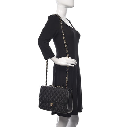 Chanel Lambskin Quilted Jumbo Single Flap Black 3 of 12