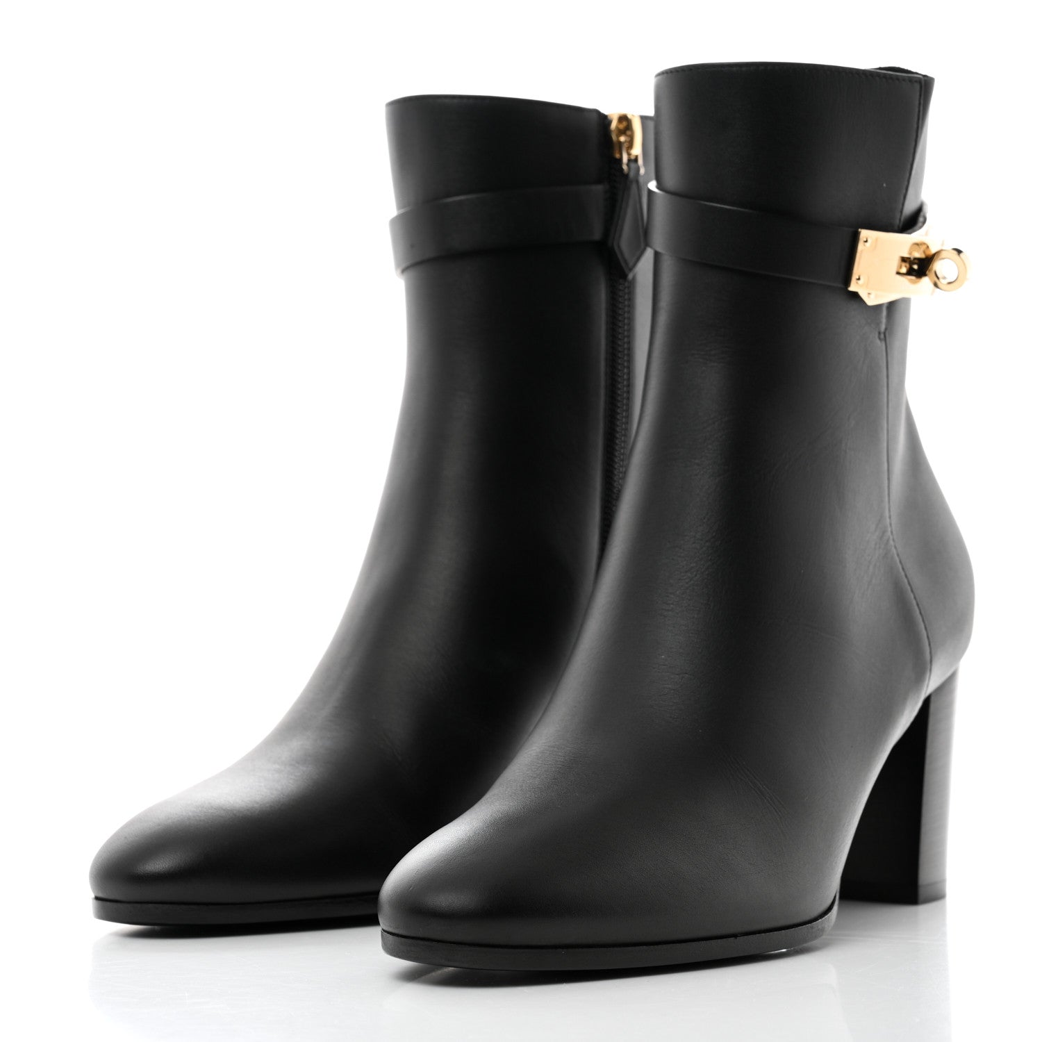 Hermes Calfskin Saint Germain Ankle Boots 38 Black 3 of 9