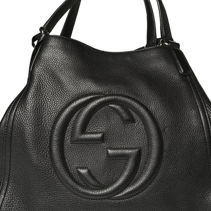 Gucci Pebbled Calfskin Medium Soho Shoulder Bag Black 7 of 13