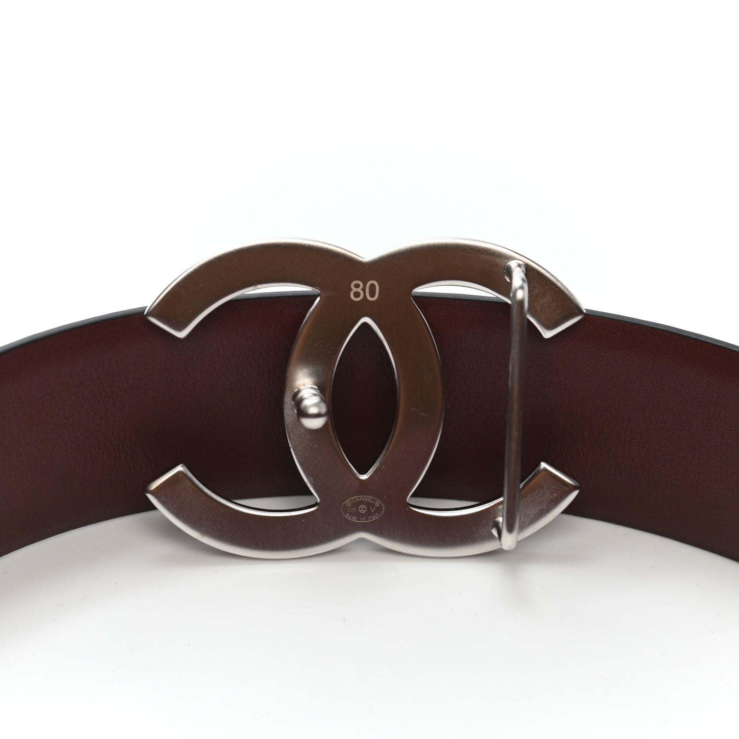 Chanel Calfskin CC Reversible Belt 80 32 Black Burgundy 3 of 6