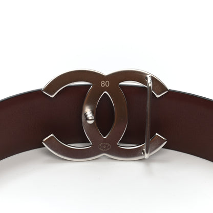 Chanel Calfskin CC Reversible Belt 80 32 Black Burgundy 3 of 6