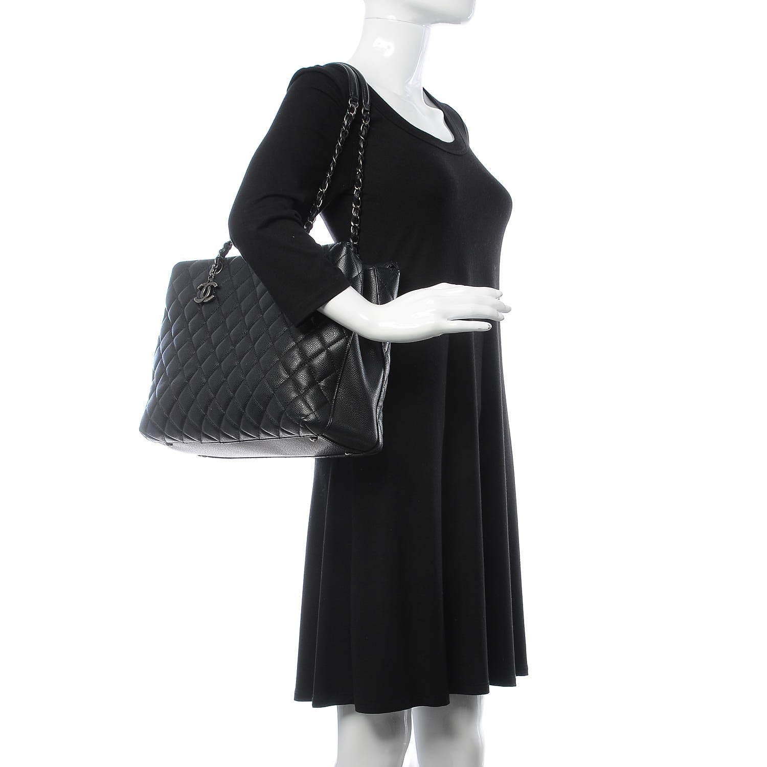 Chanel Caviar Quilted City Shopping Tote Black 2 of 12