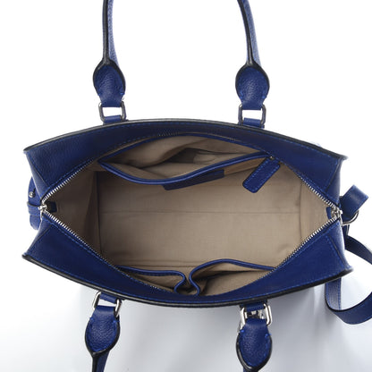 Alexander McQueen Pebbled Calfskin Small Skull Padlock Zip Around Tote Ultramarine 7 of 18