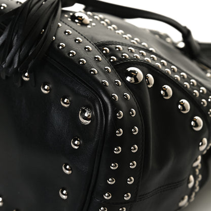 Prada Soft Calf Studded Bucket Bag Black 11 of 14