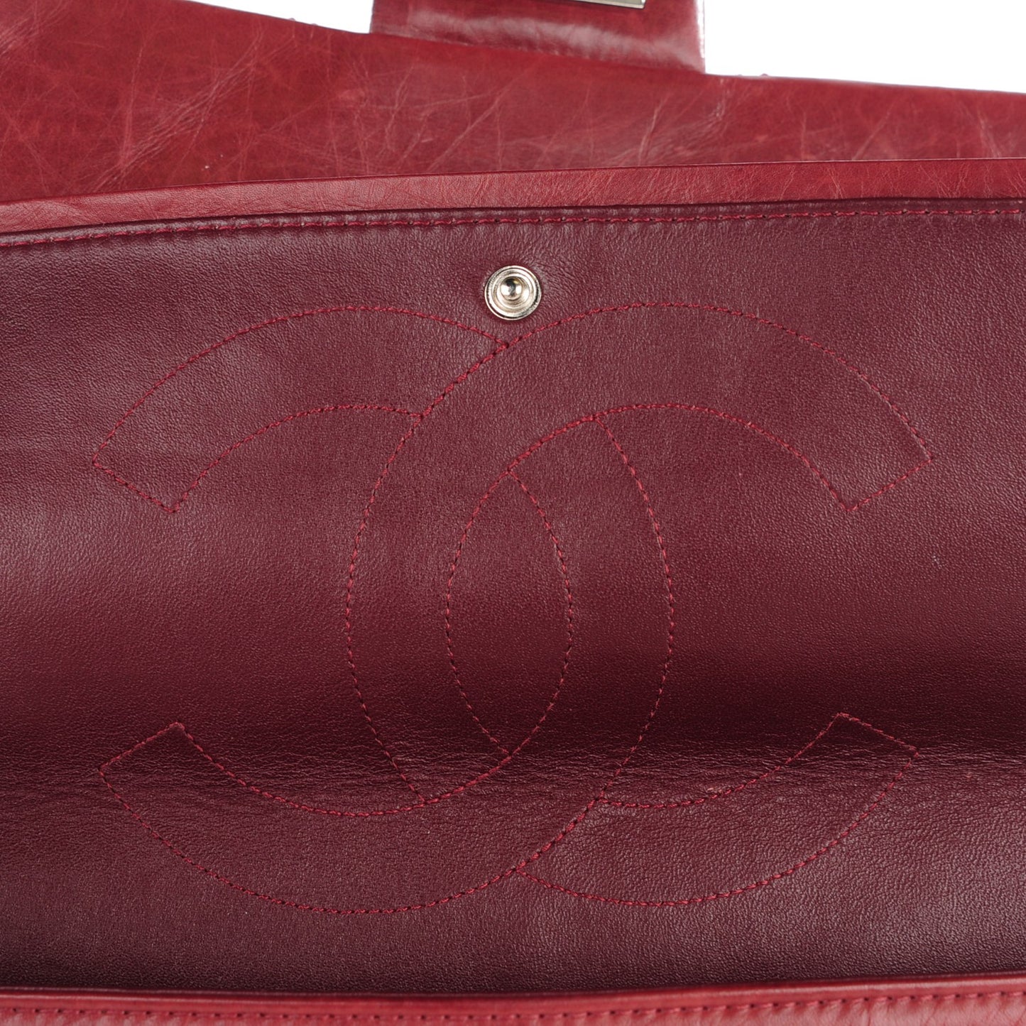 Aged Calfskin Quilted 2.55 Reissue 228 Flap Red