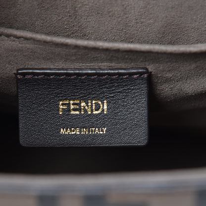 Fendi Vitello Century F is Fendi Bi-Color FF 1974 Embossed Kan I Shoulder Bag Fragola Maya Black 6 of 14