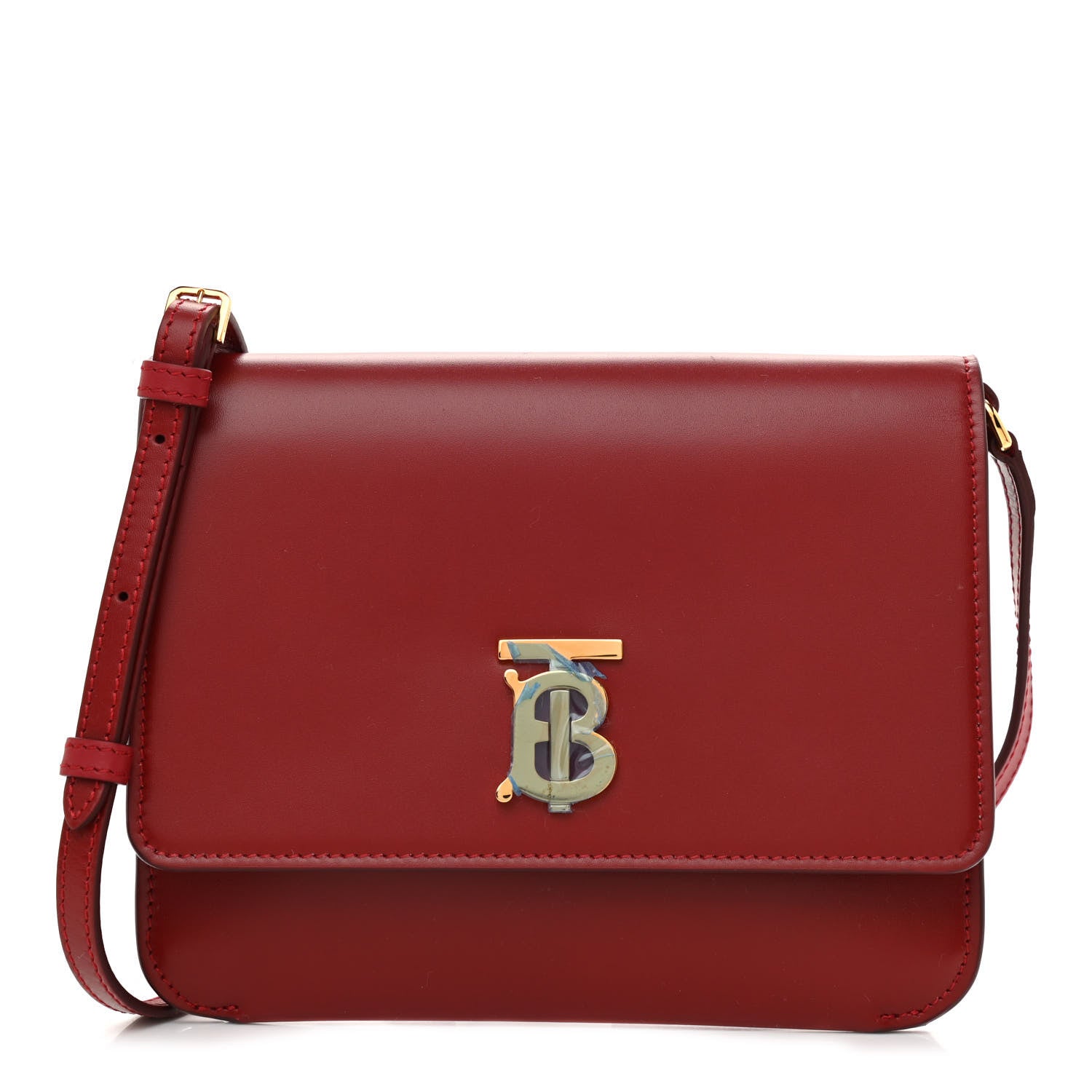 Burberry Calfskin Mini TB Bag Dark Carmine 1 of 7