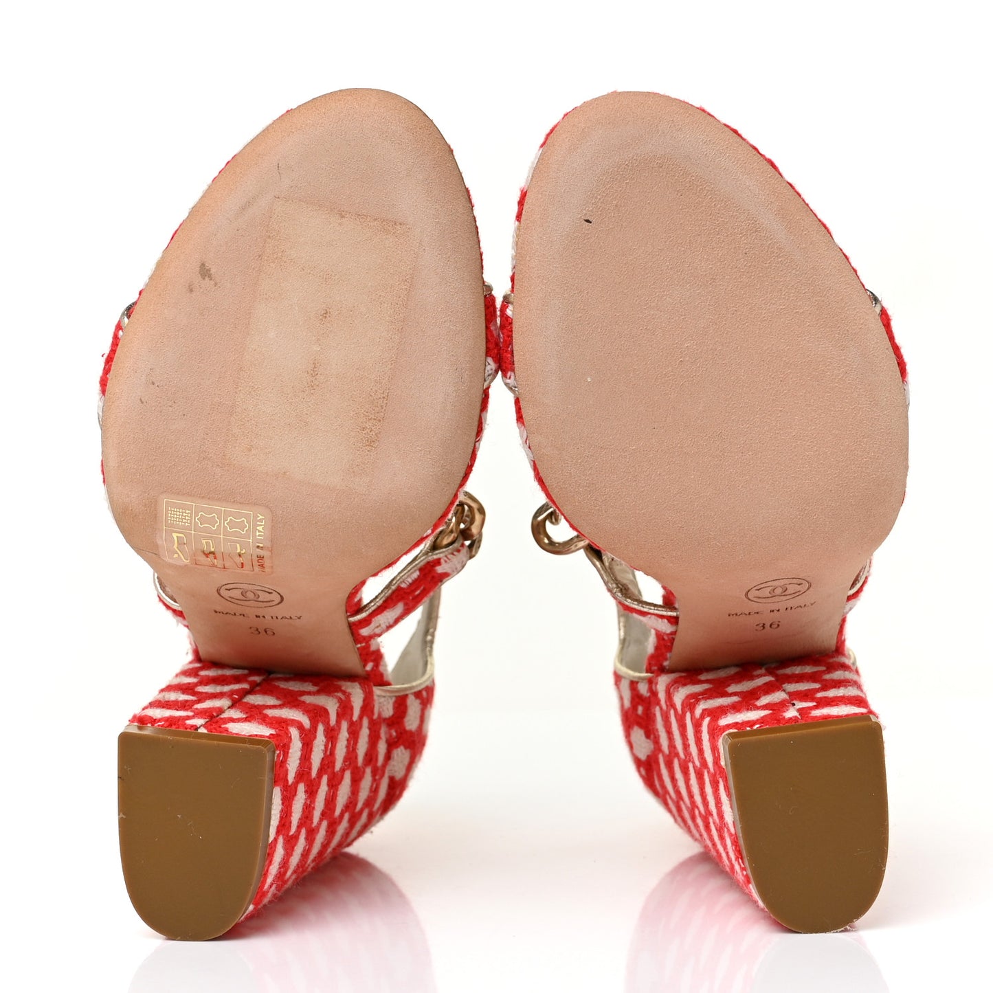 Tweed CC Chain Sandals 36 Rogue Ecru