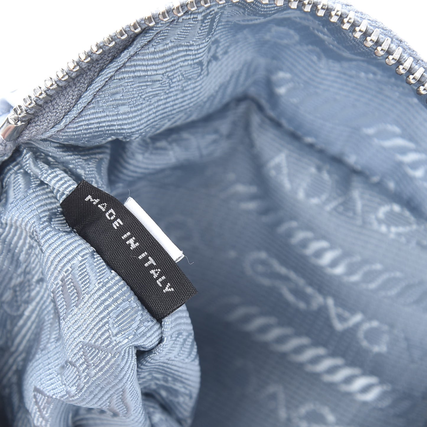 Tessuto Nylon Travel Saffiano Metal Triangle Logo Mini Arm Pouch Astrale