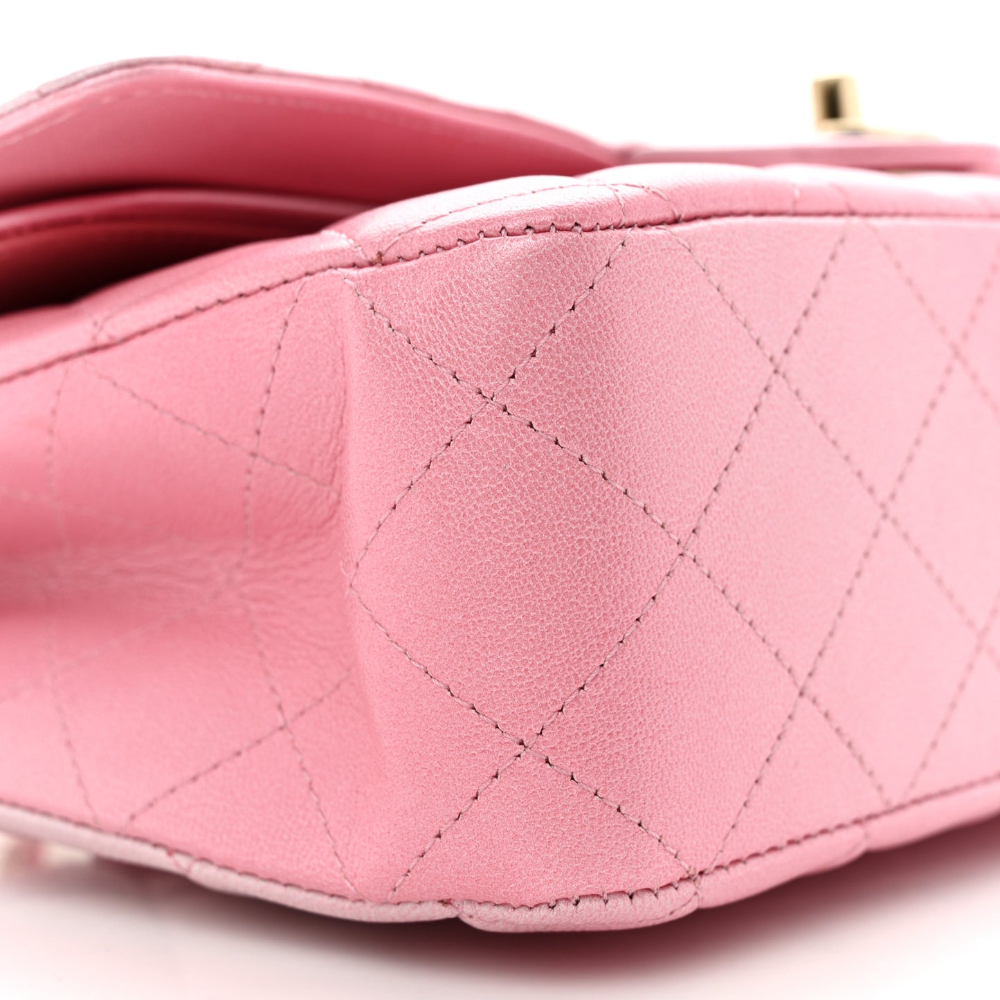 Cloudy Pearly Goatskin Quilted Medium Double Flap Pink