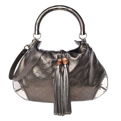 Gucci Guccissima Large Indy Top Handle Hobo Metallic 1 of 8