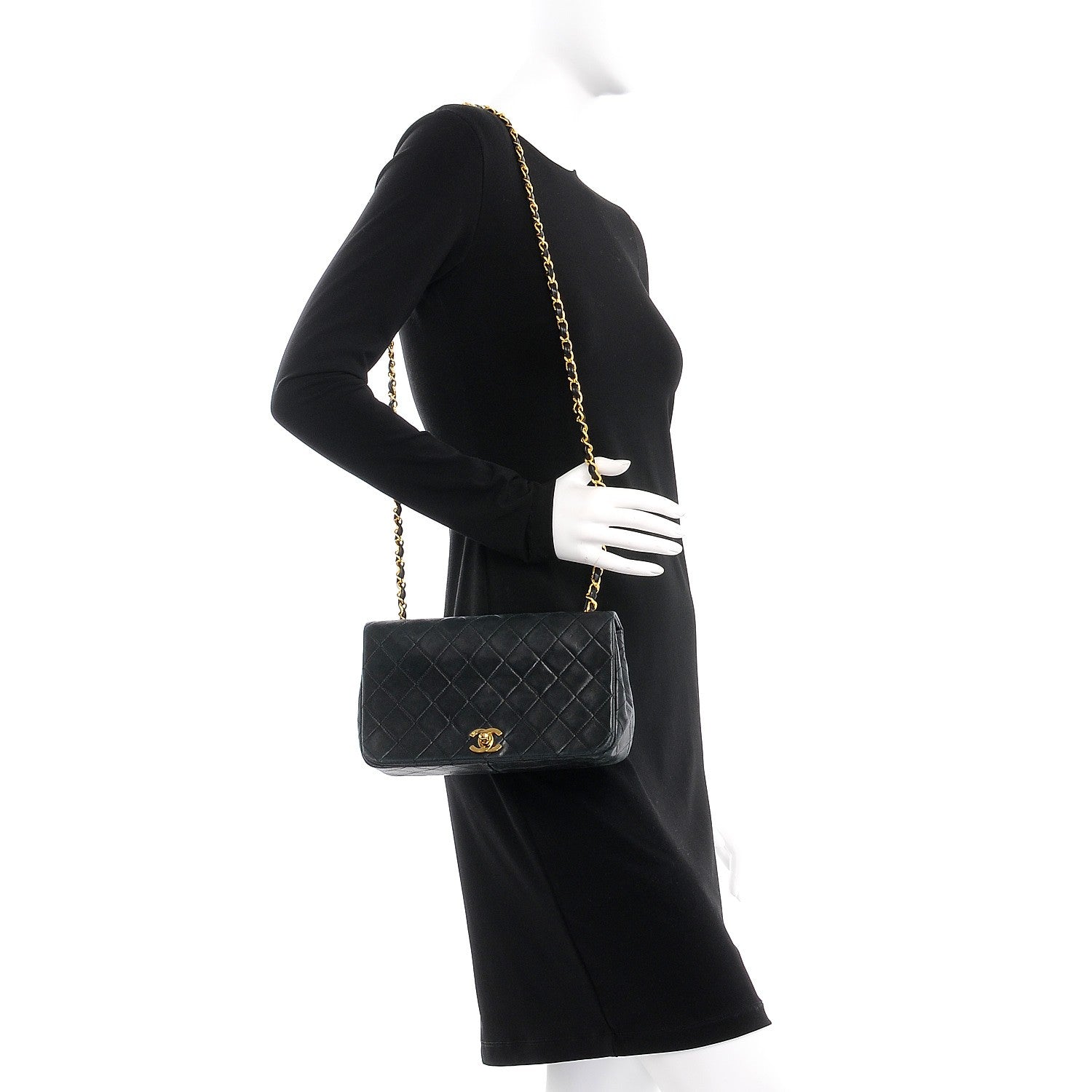 Chanel Lambskin Quilted Small Single Flap Black 2 of 13