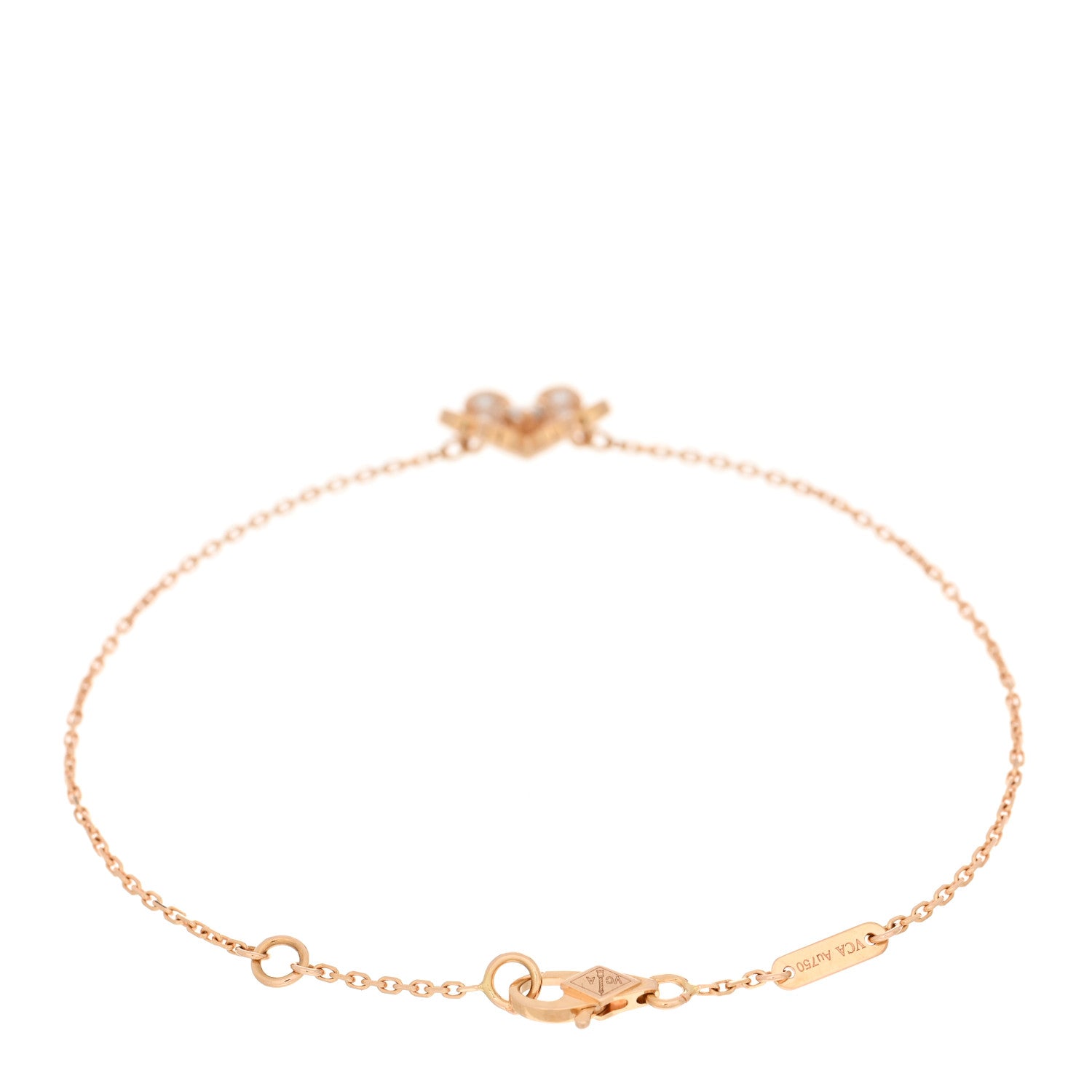 Van Cleef & Arpels 18K Rose Gold Diamond Mini Frivole Pave Bracelet 2 of 3