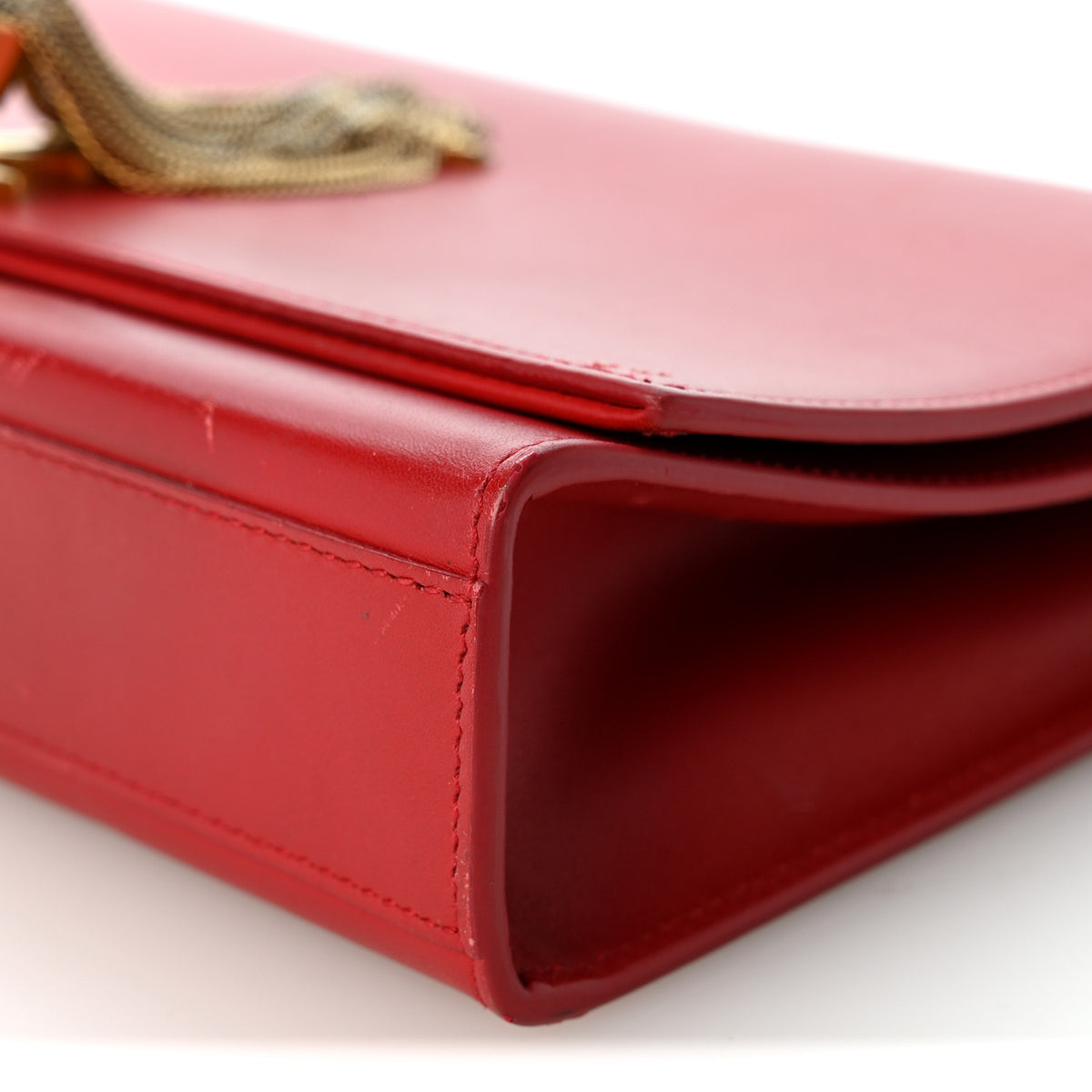 Saint Laurent Smooth Calfskin Medium Classic Monogram Kate Tassel Satchel Lipstick Red 9 of 11