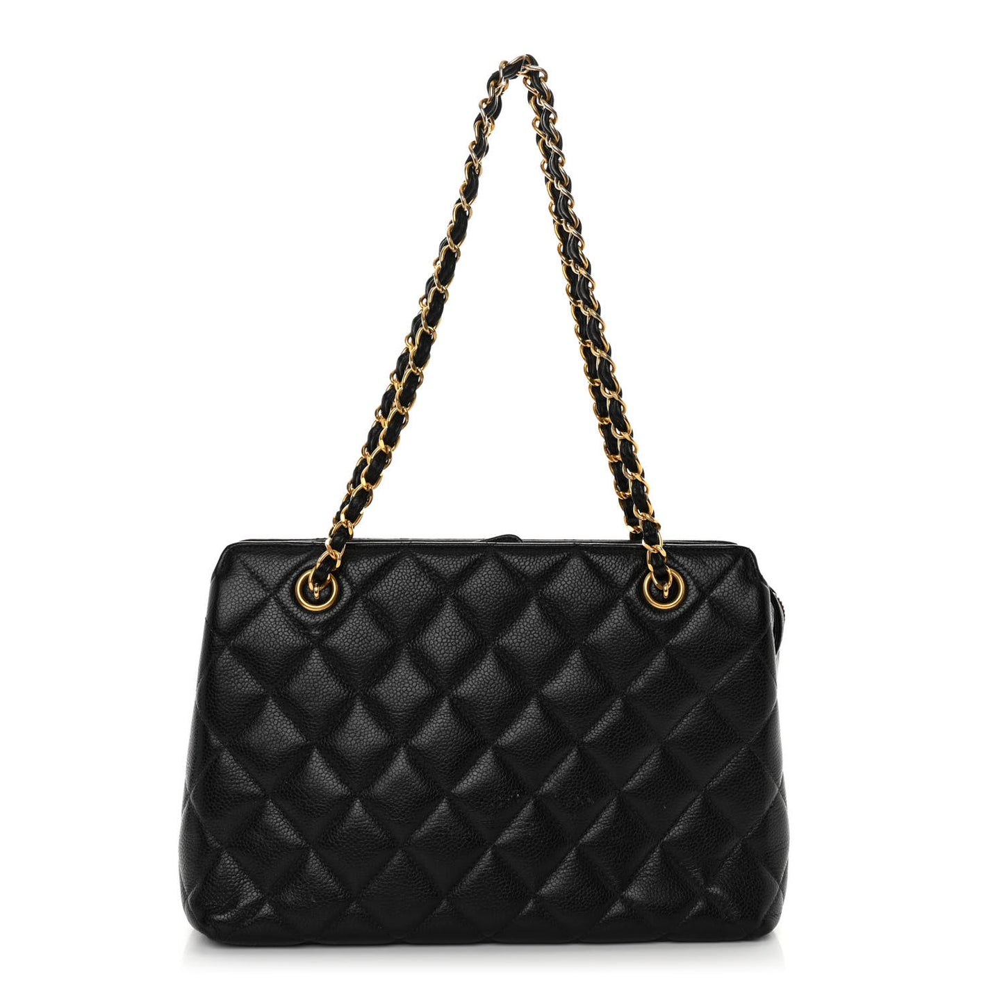 Caviar Quilted Shoulder Bag Black
