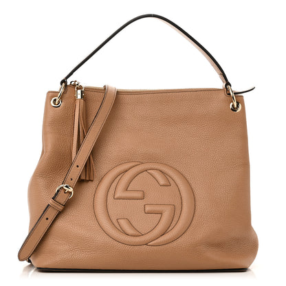 Gucci Pebbled Calfskin Large Soho Hobo Camelia 1 of 10