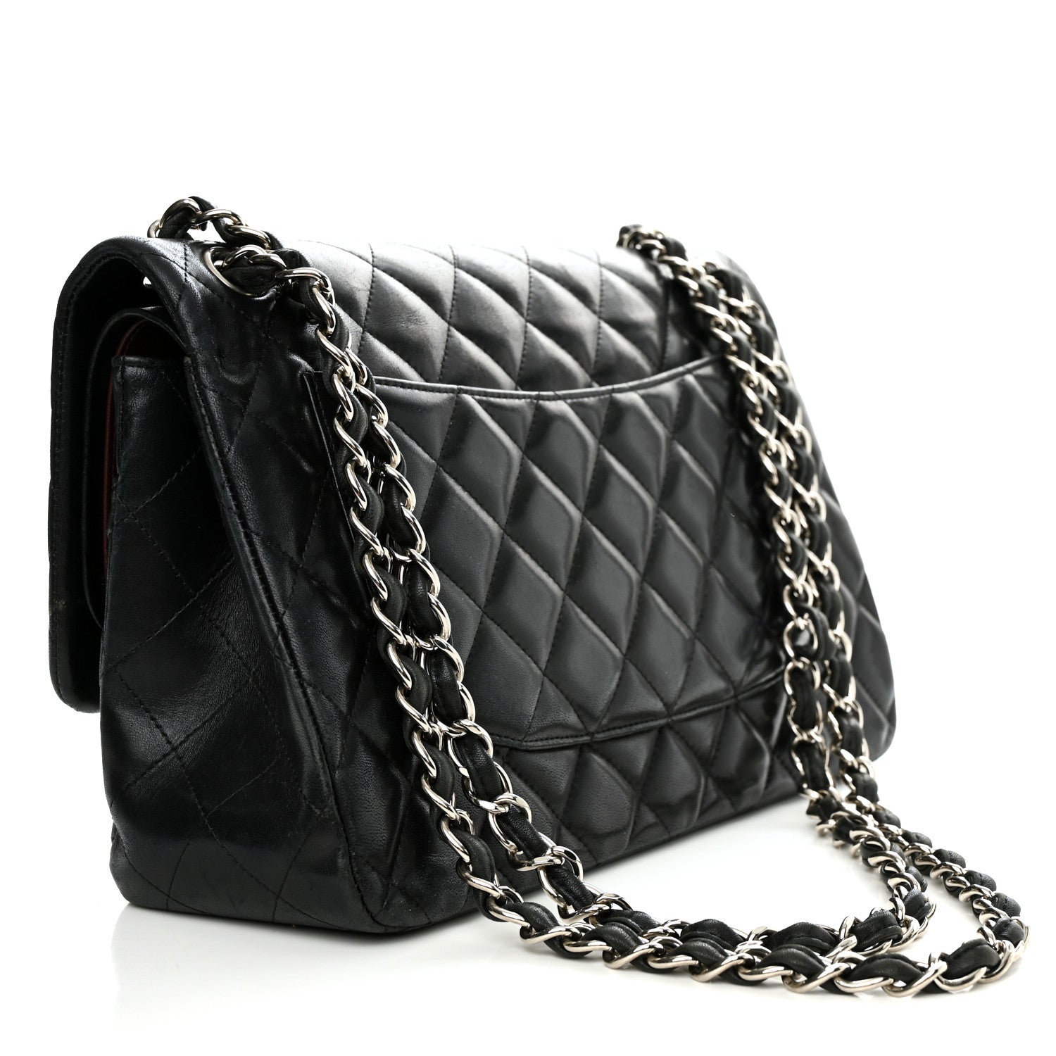 Chanel Lambskin Quilted Jumbo Double Flap Black 3 of 14