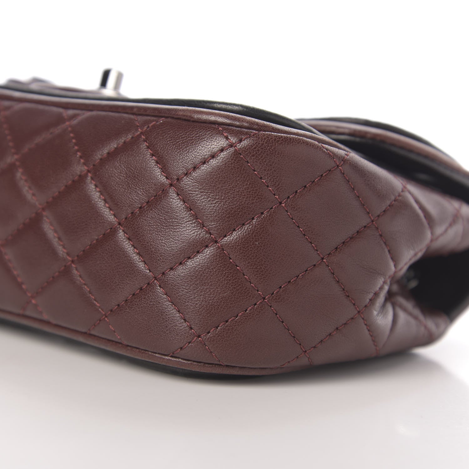 Chanel Lambskin Classic Twist Mini Rectangular Flap Black Burgundy 9 of 10