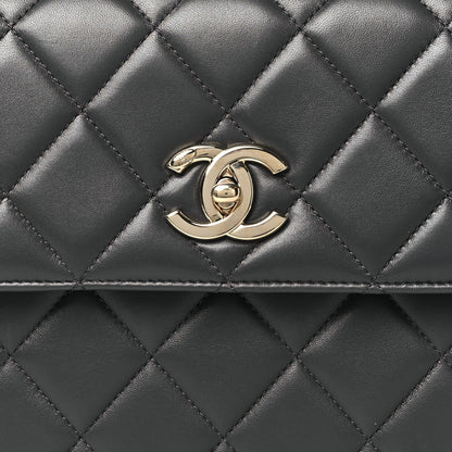 Chanel Lambskin Quilted Small Trendy CC Dual Handle Flap Bag Dark Grey 8 of 11