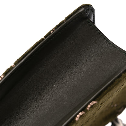 Gucci Velvet Moon Calfskin Crystal GG Monogram Small Dionysus Shoulder Bag Dark Olive Rose Gold 13 of 13