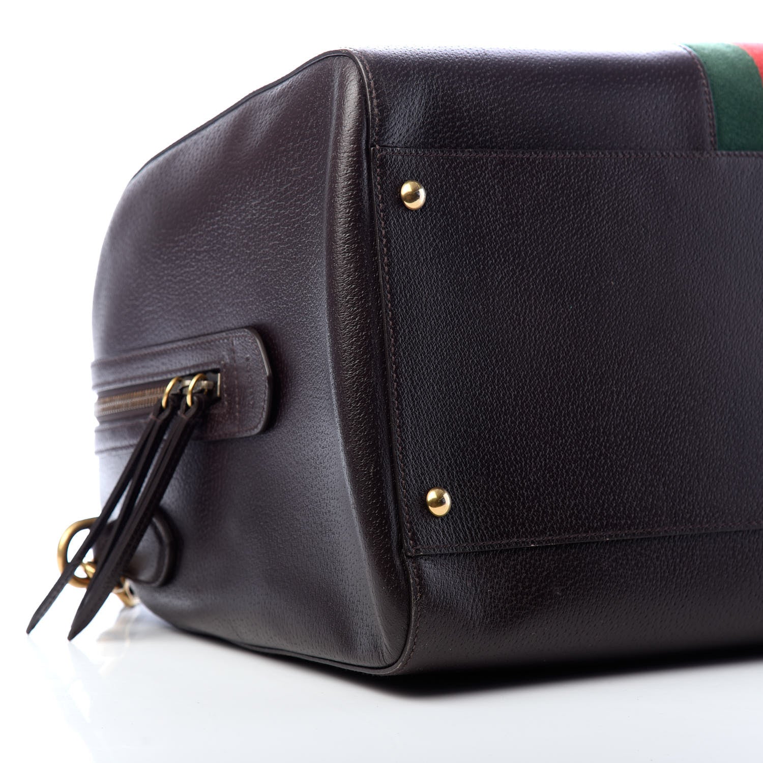 Gucci Calfskin Web Duffle Dark Brown 7 of 8