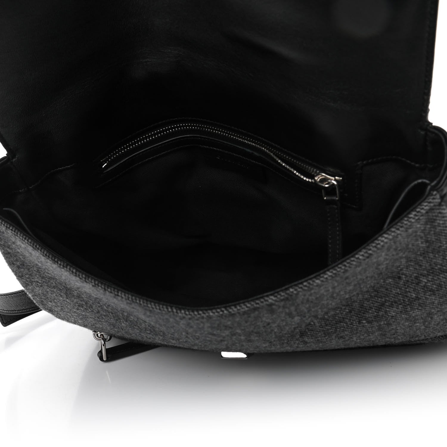 Givenchy Tweed Wool Calfskin Medium Pandora Pure Flap Bag Dark Grey Black 4 of 4