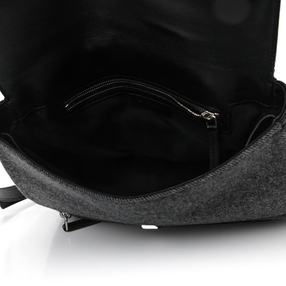 Givenchy Tweed Wool Calfskin Medium Pandora Pure Flap Bag Dark Grey Black 4 of 4