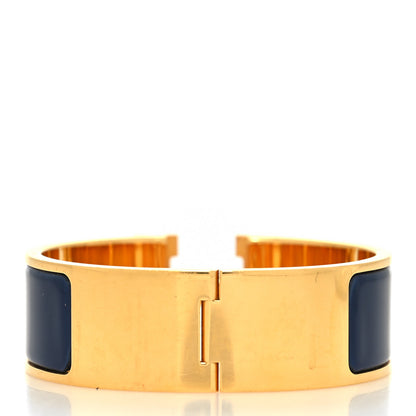 Hermes Enamel Wide Clic Clac H Bracelet GM Bleu Abysse 3 of 5