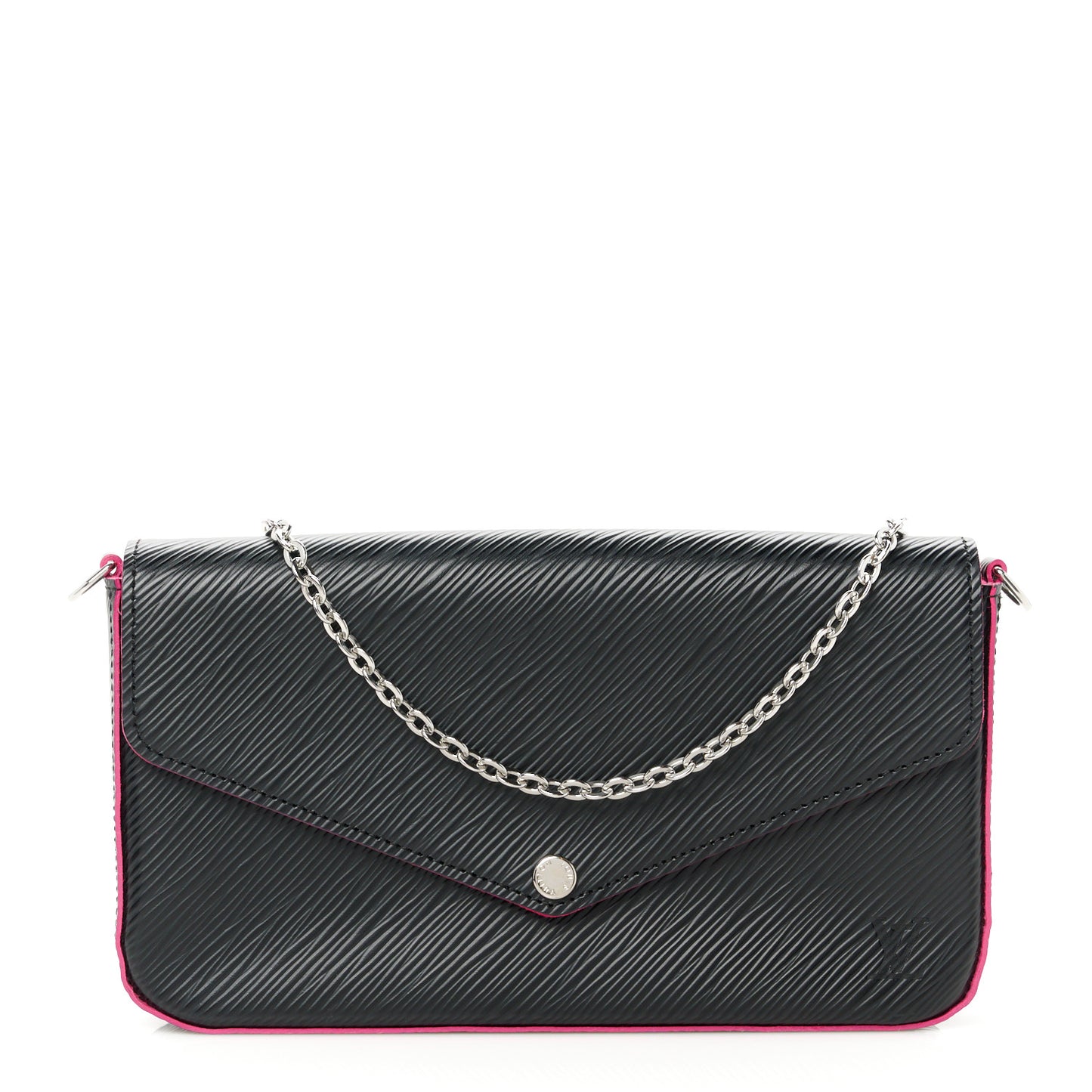 Epi Pochette Felicie Black Hot Pink