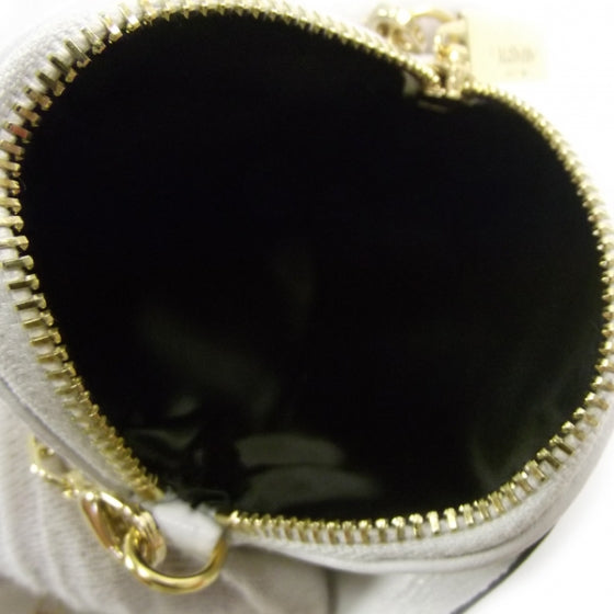 Leather Rosette Small Chain Strap Bag White