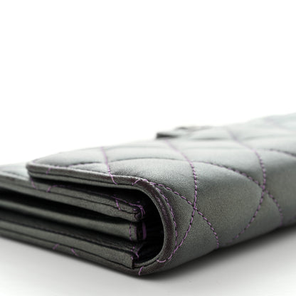 Chanel Iridescent Lambskin Quilted Large Gusset Flap Wallet Purple 12 of 16