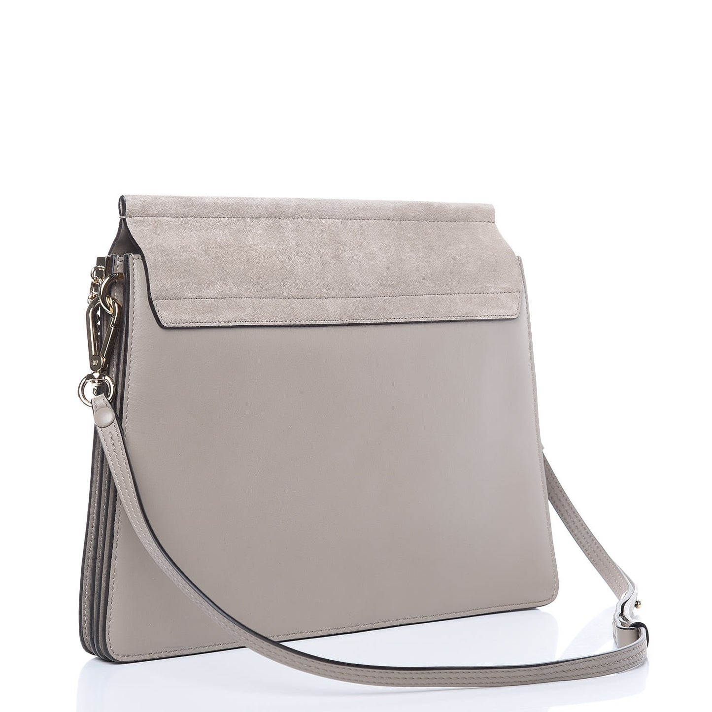 Calfskin Suede Medium Faye Shoulder Bag Motty Grey