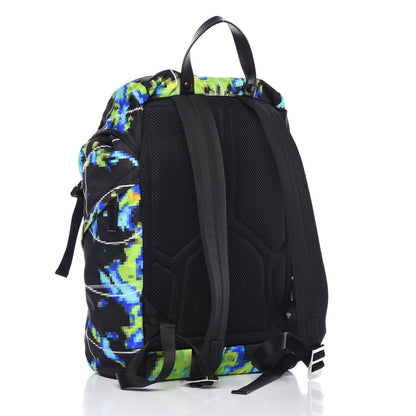 Prada Tessuto Nylon Radar Print Medium Double Buckle Backpack Multicolor 3 of 9