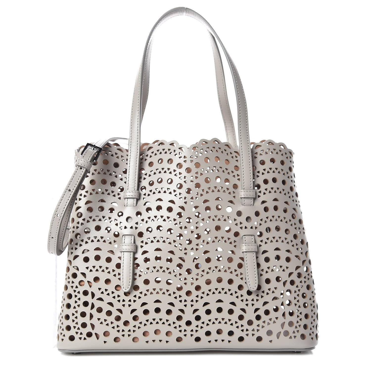 Alaia Lux Calfskin Vienne Wave Mina 25 Bag Perle 1 of 9