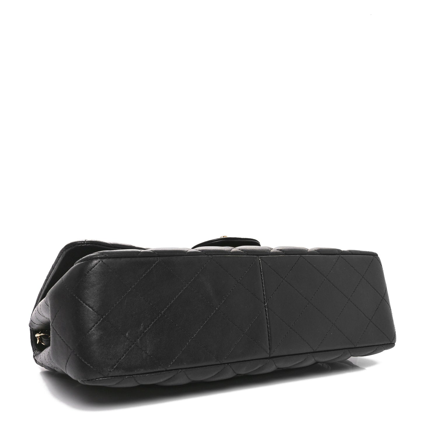 Lambskin Quilted Jumbo Single Flap Black