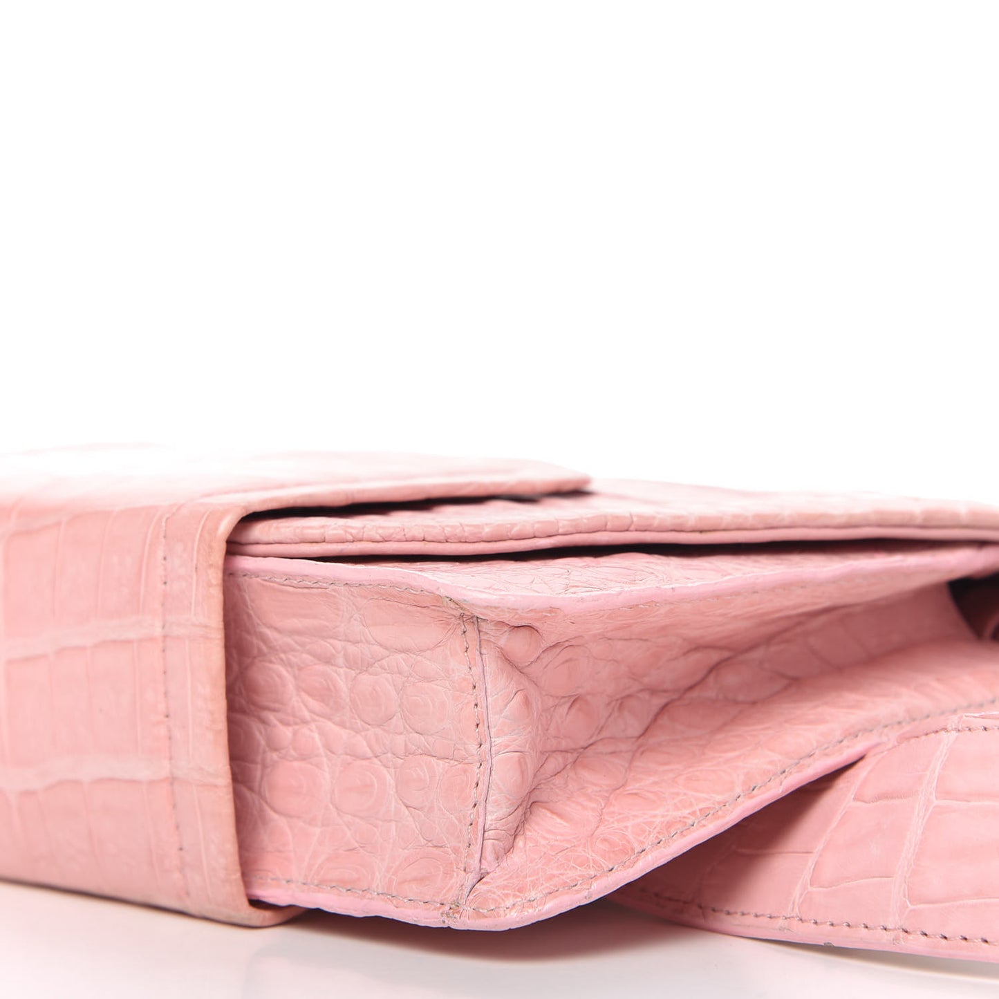Crocodile Flap Belt Bag Pink