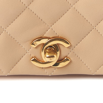 Chanel Lambskin Quilted Small Single Flap Beige 8 of 10