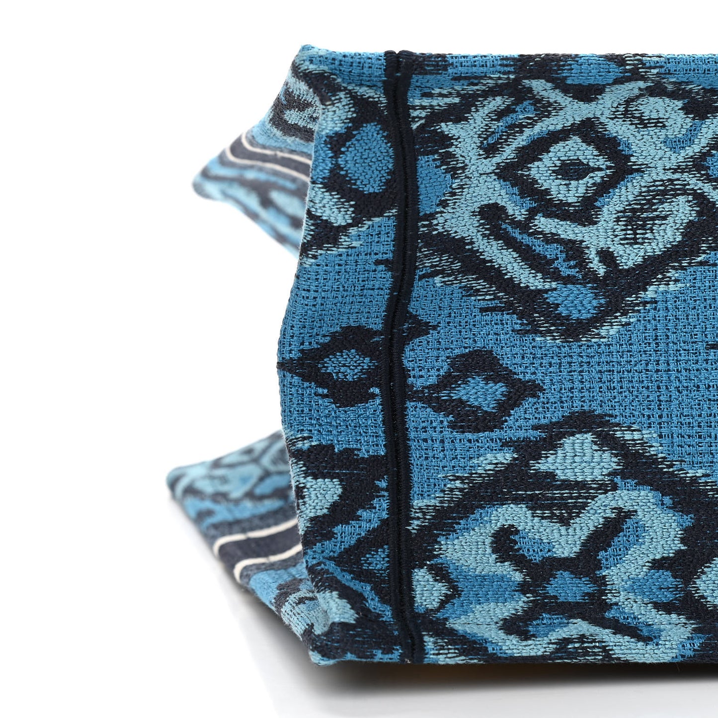 Canvas Embroidered Paisley Medium Book Tote Blue Multicolor