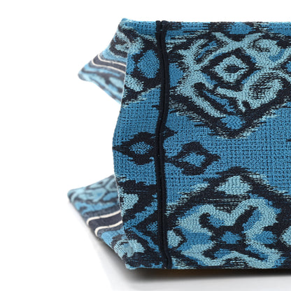 Christian Dior Canvas Embroidered Paisley Medium Book Tote Blue Multicolor 9 of 10