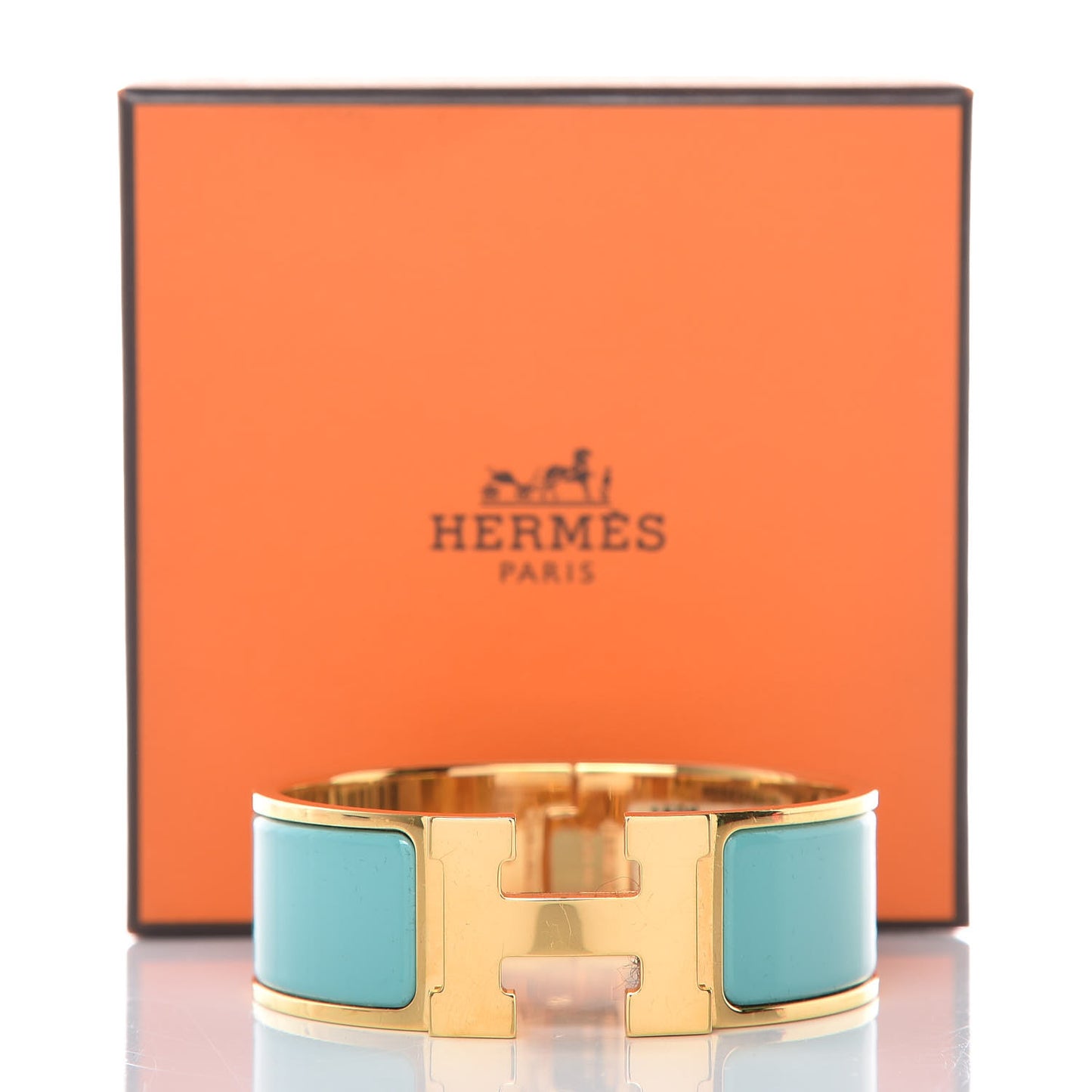 Enamel Wide Clic Clac H Bracelet PM Bleu Atoll