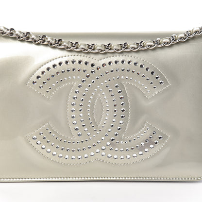 Chanel Patent Strass Wallet On Chain WOC Silver 11 of 12