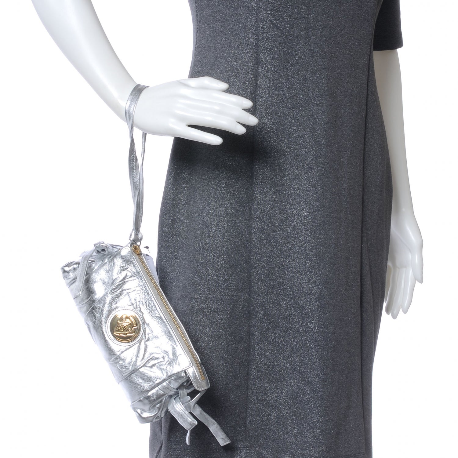 Gucci Leather Hysteria Clutch Silver 2 of 8