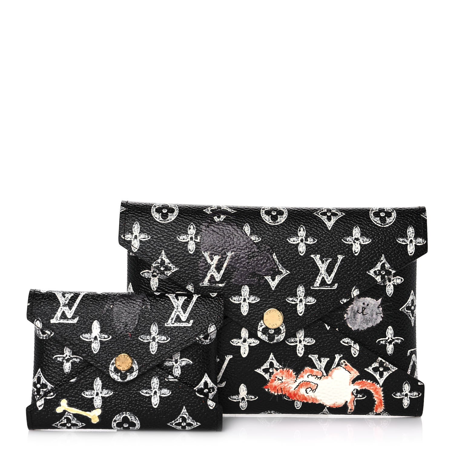 Louis Vuitton Catogram Kirigami Pochette Set Black 1 of 12